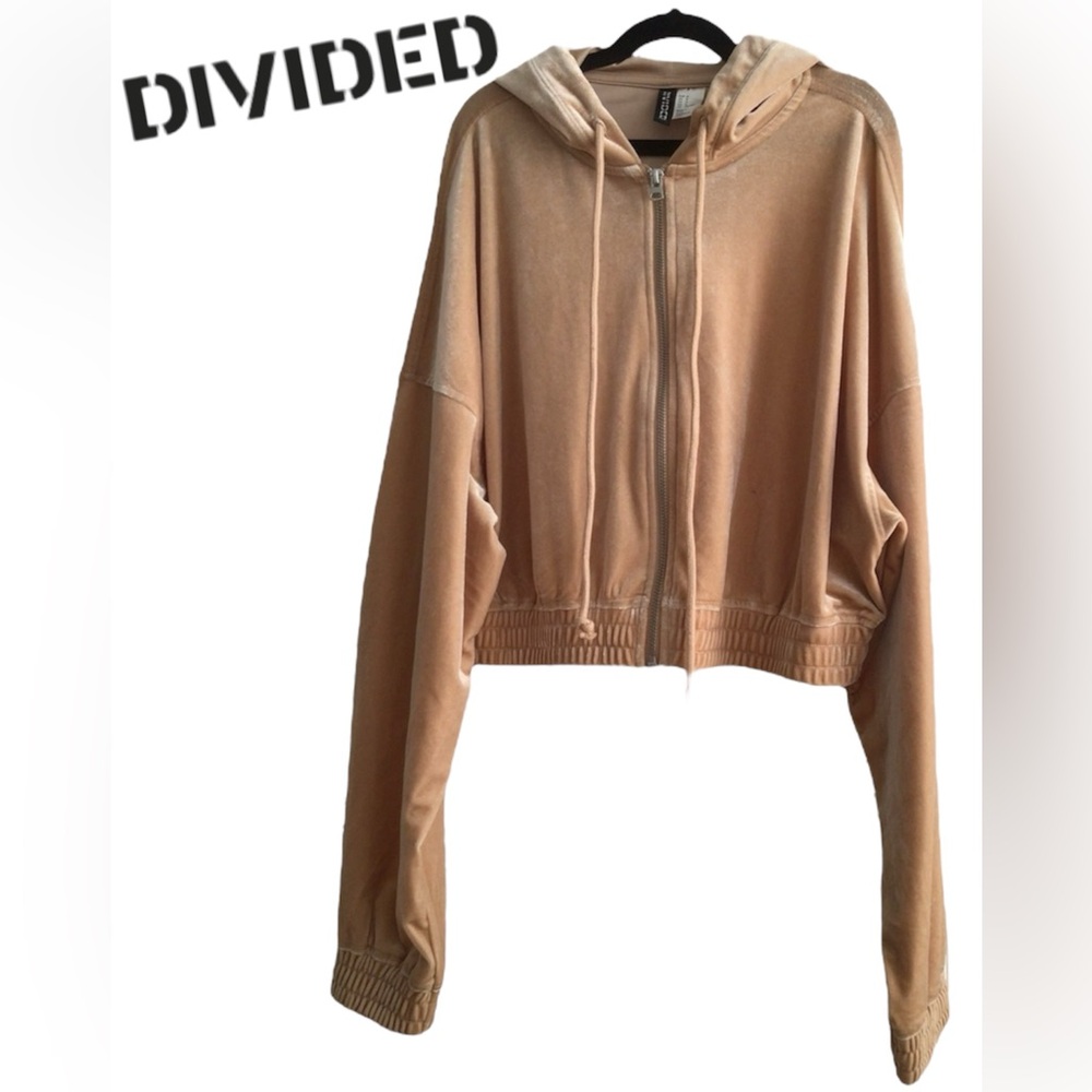 Divided🌴Tan Cropped Hoodie